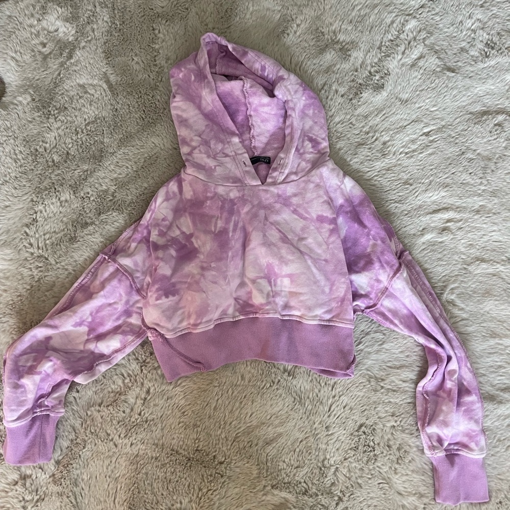 Purple tie dye cropped sweatshirt
